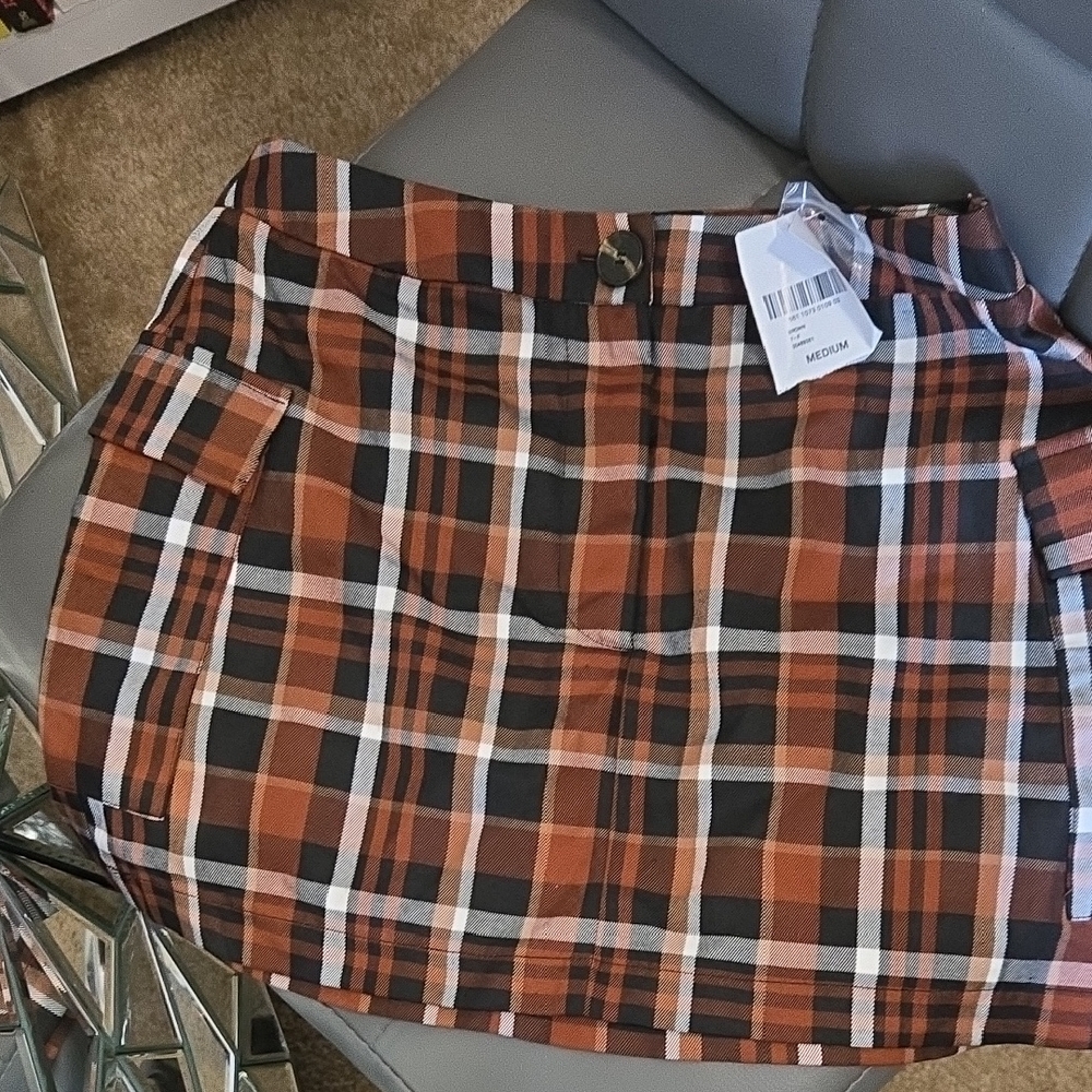 Forever 21 Brown and Orange Mini Pencil Skirt